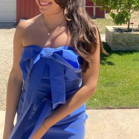 Bernadette Blue Bow Dress - Picture 2 of 3